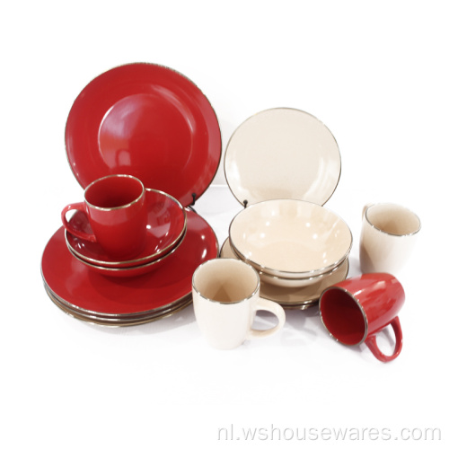 Color Glaze Stoneware Diner Set